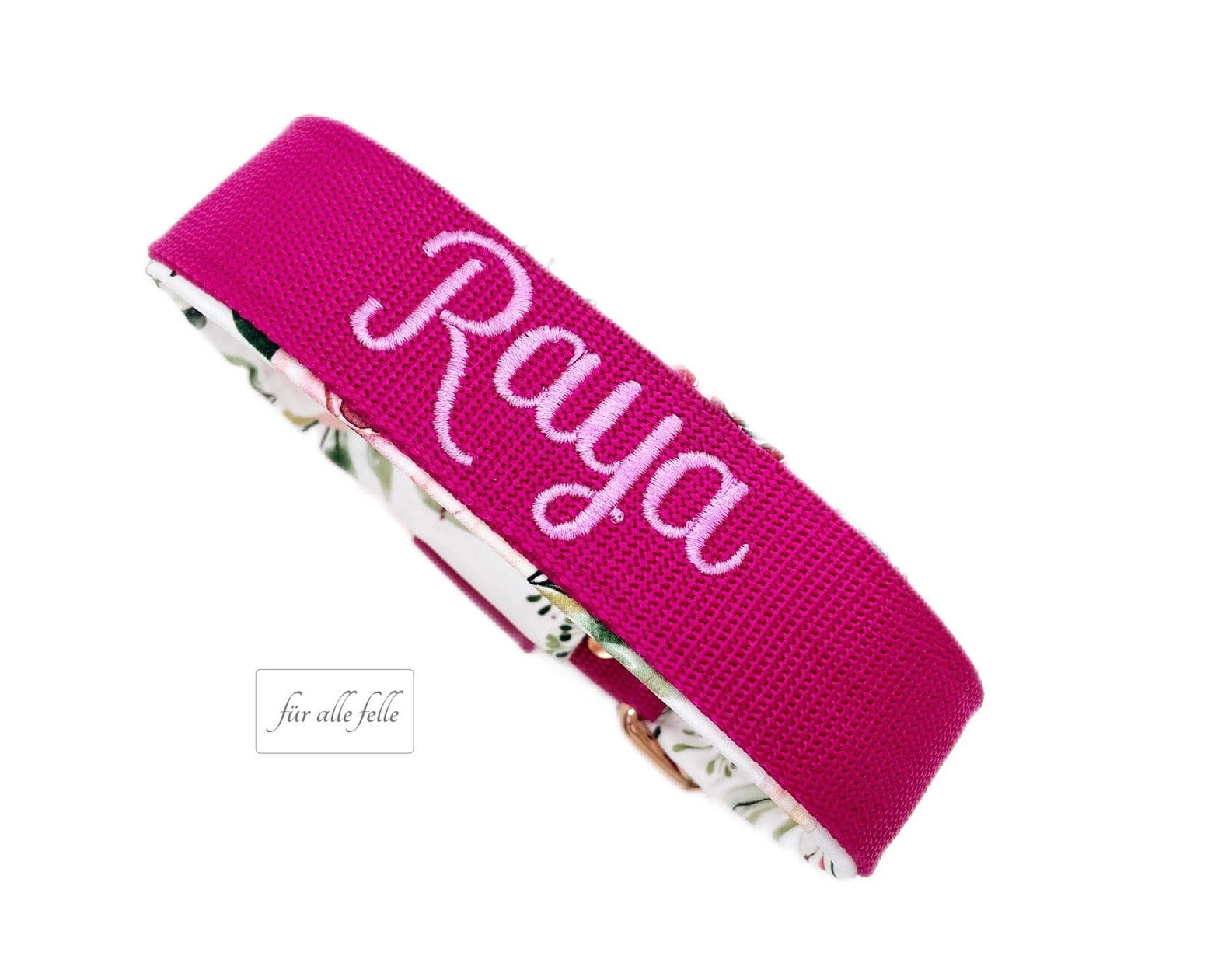 Individuelle dunkelbraune BioThane®-Hundeleine mit 'Aussie Liebe' Gravur und stilvollen Kupferbeschlägen, handgefertigt von 'Für alle Felle'.