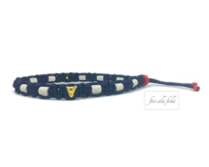 Navi Blue Paracord EM Keramik Halsband Antizeckenhalsband mit gold Hund Modell für alle Felle