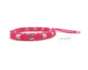 Pinkes Paracord EM Keramik Halsband Antizeckenhalsband mit Krone Modell für alle Felle
