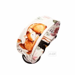 Softshellhalsband in 50mm Breite mit Cobraschnalle in schwarz und dem Stoff Rehkitz