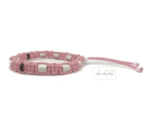 Pastellrosa EM Keramik Halsband Antizeckenhalsband mit schwarzer Strass Modell für alle Felle
